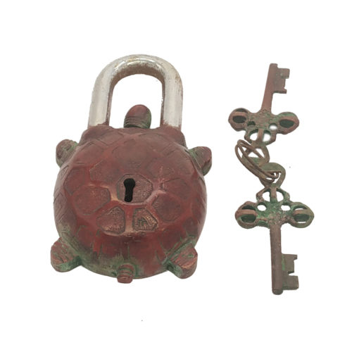 Brass Door Lock Antique Finish Tortoise