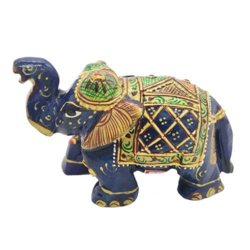Lapis Lizuli Stone Elephant Painted