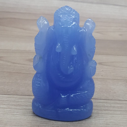 Blue Chalcedony Stone Ganesh Statue