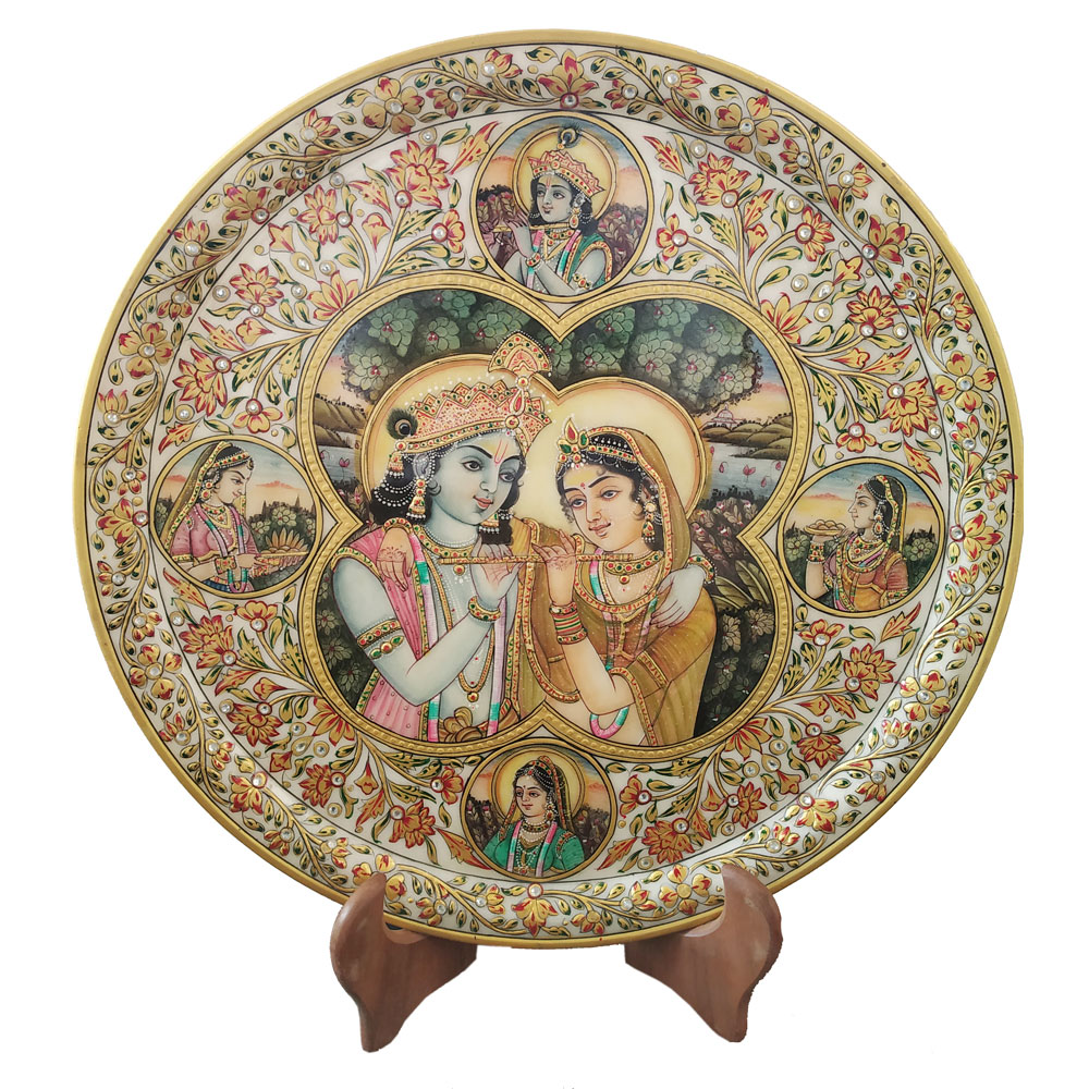 Radha Krishna Painting Plate