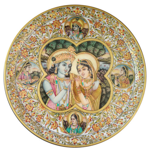 Radha Krishna Painting Plate