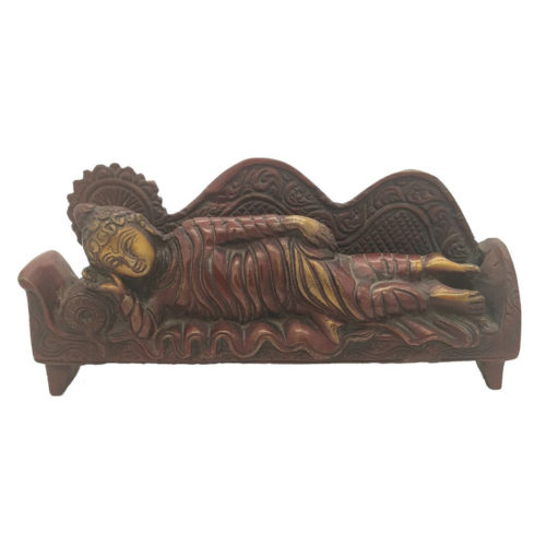 Brass Sleeping Buddha Statue Home Decor
