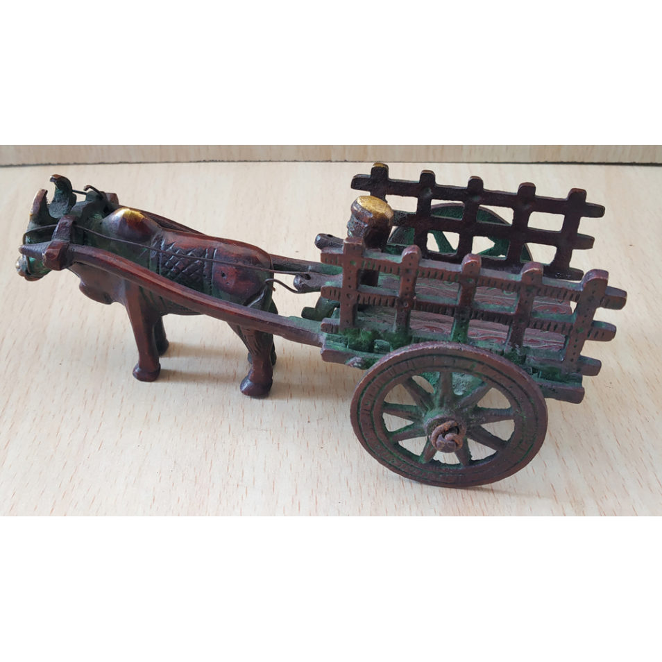 Brass handmade Bull cart for home decor show piece & gift