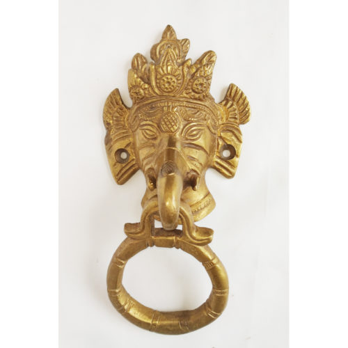 Brass Door Handle Knockers Ganesha Shape Antique Finish Home Decor