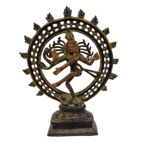 Brass Nataraja Dancing Lord Shiva God Statue Religious