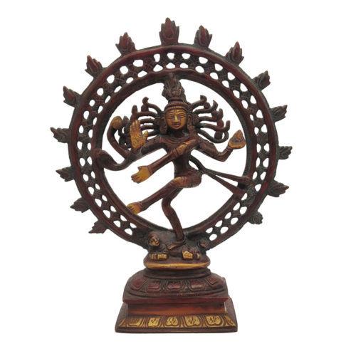 Brass Nataraja Dancing Lord Shiva God Statue Religious