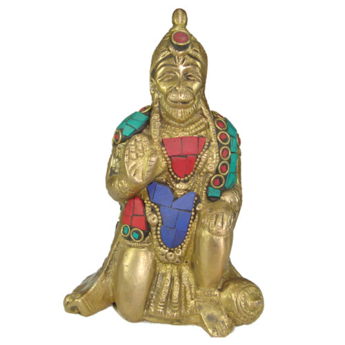 Brass Hanuman Statue Monkey God Stone Work Statue