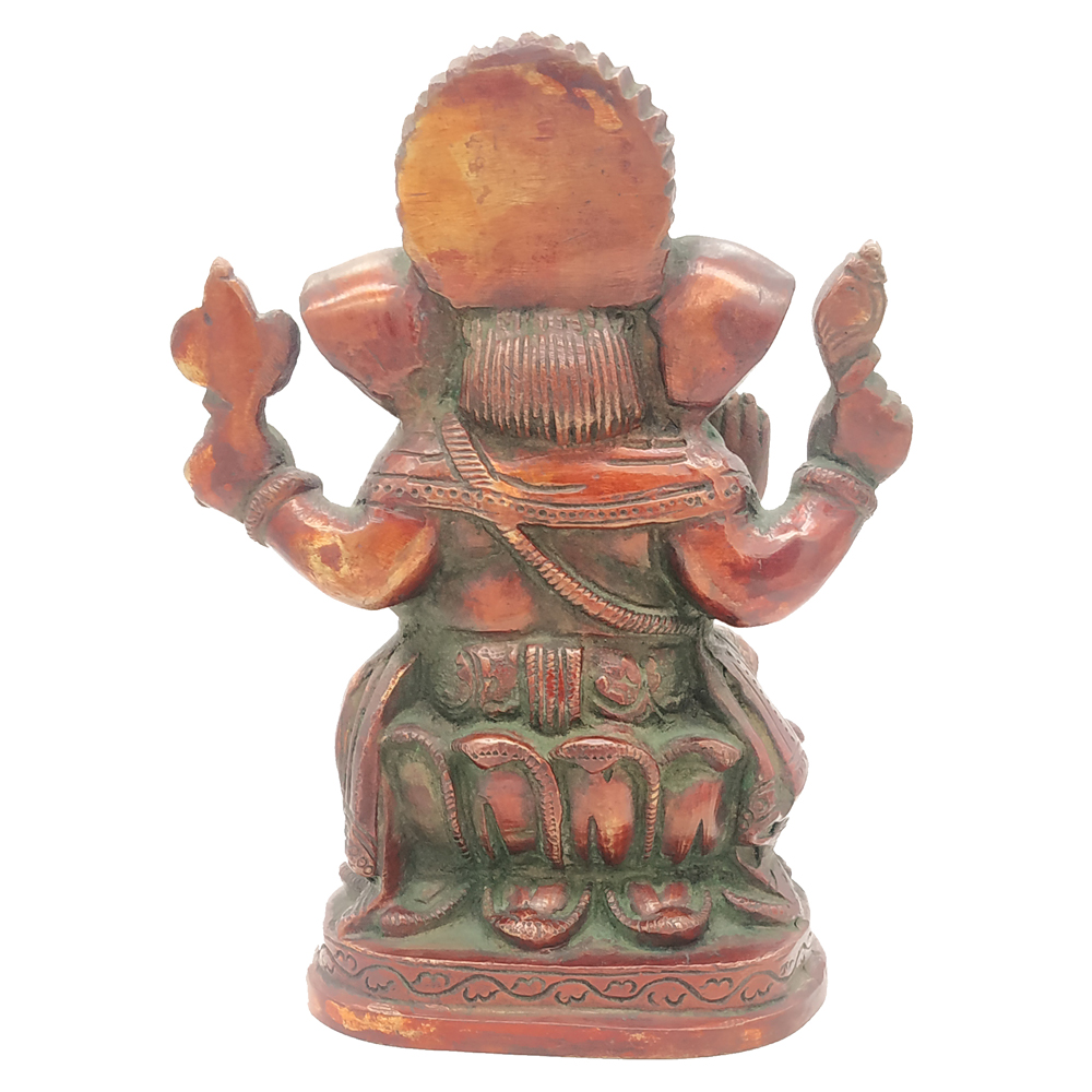 Brass Ganesha statue Hand Painted Antique Finished