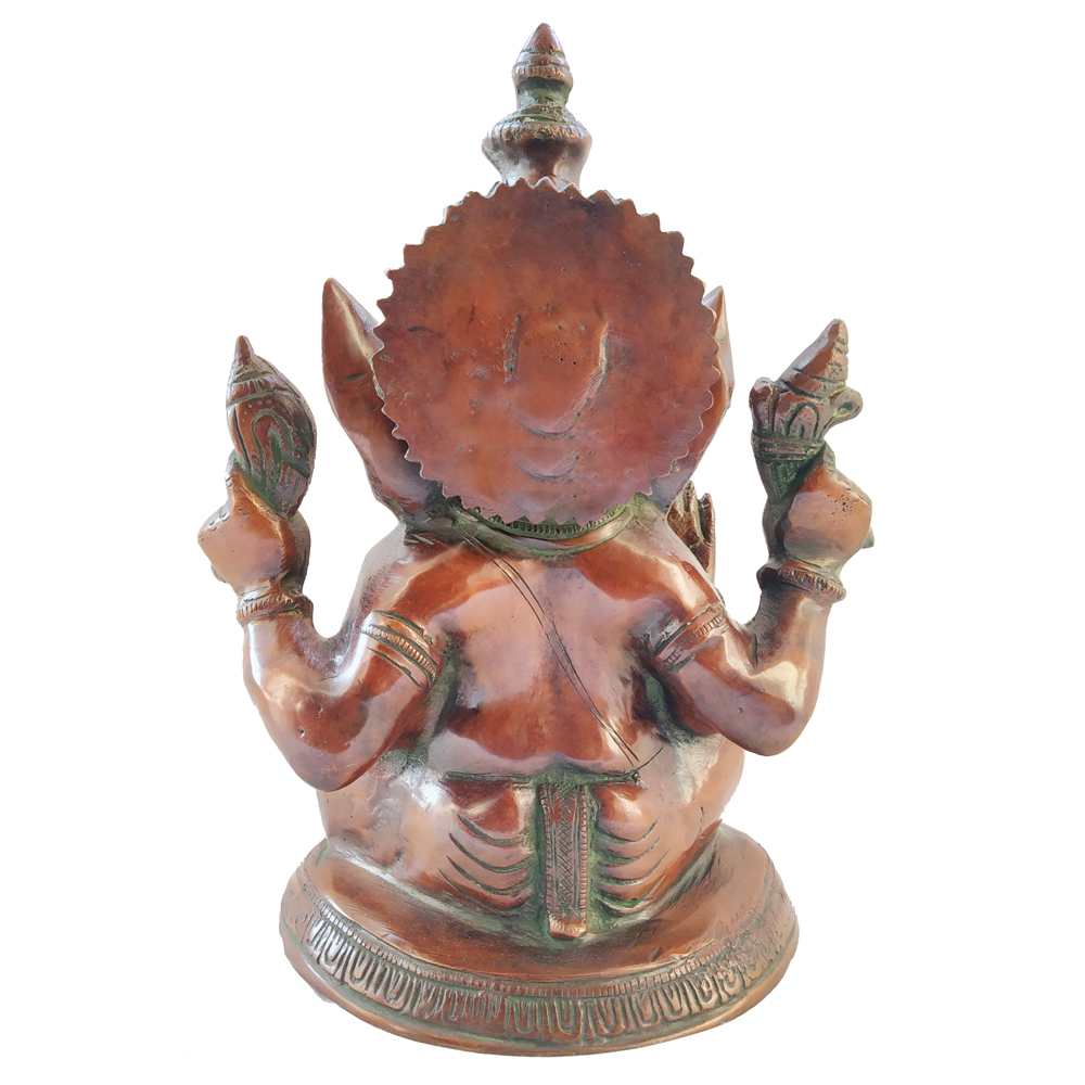 Brass Ganesha statue Hand Painted Antique Finished