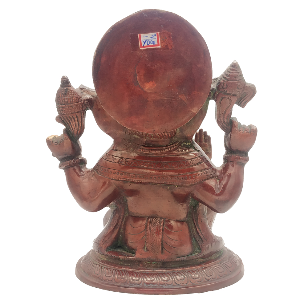 Brass Ganesha statue Hand Painted Antique Finished