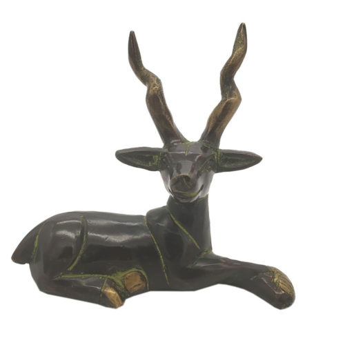 Brass Animal Dear Statue Home Decor Collectible