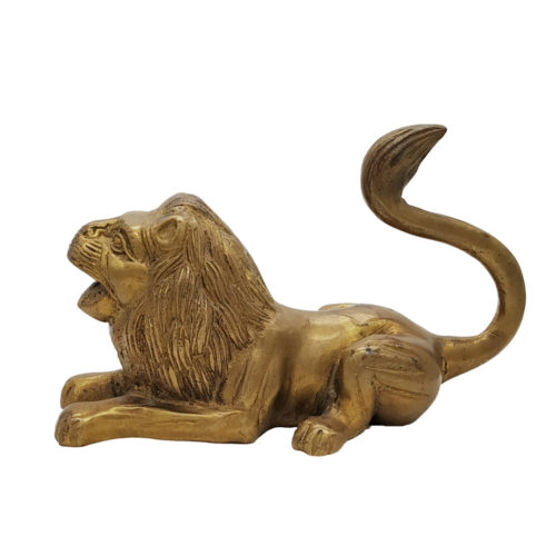 Brass Lion Statue Handmade Collectible
