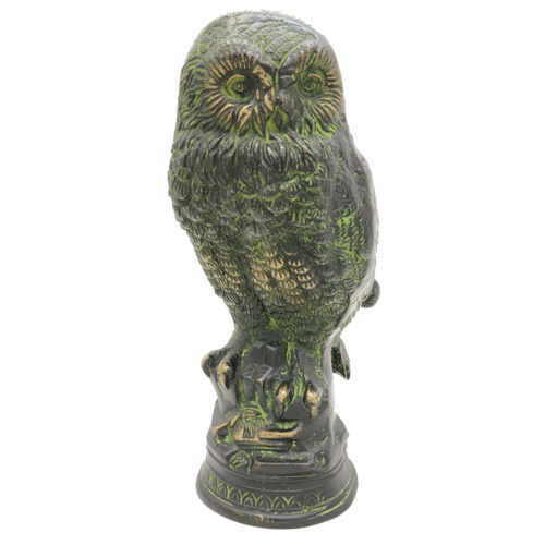 Brass Owl Sitting Statue Handmade Collectible