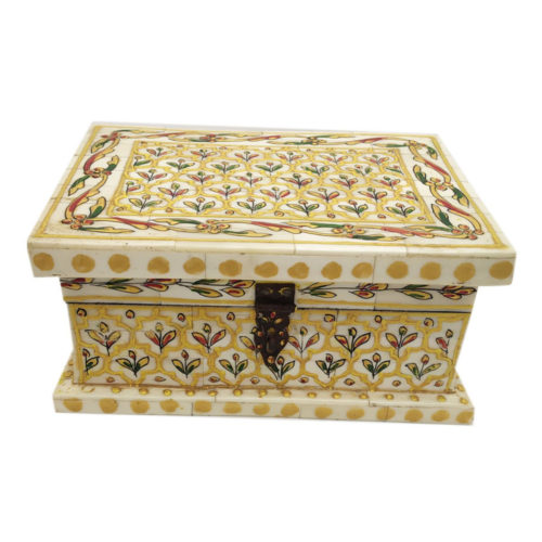 Bone Jewelry Box Coverd by Emboss Painting