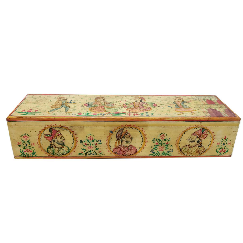 Bone Pancil  Box Mugal Figure Painting