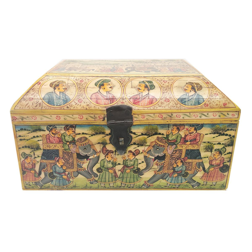 Mughal box Decorative box Camel Bone box art Vintage box Home decor Chest box Bone inlay jewelry box Indian box Hand painted box