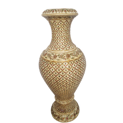 Bone inlay decorative flower Vases gold Emboss painting
