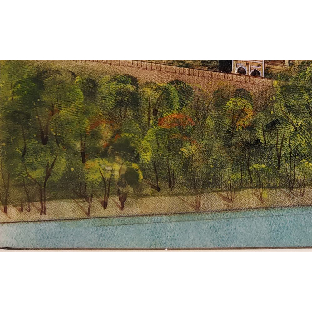 Painting Amer Fort pink city Jaipur Handmade Miniature Artwork water color resin tile 4X6