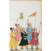 Painting Handmade Silk Febric Procession Miniature Artwork Water color 12 X 5