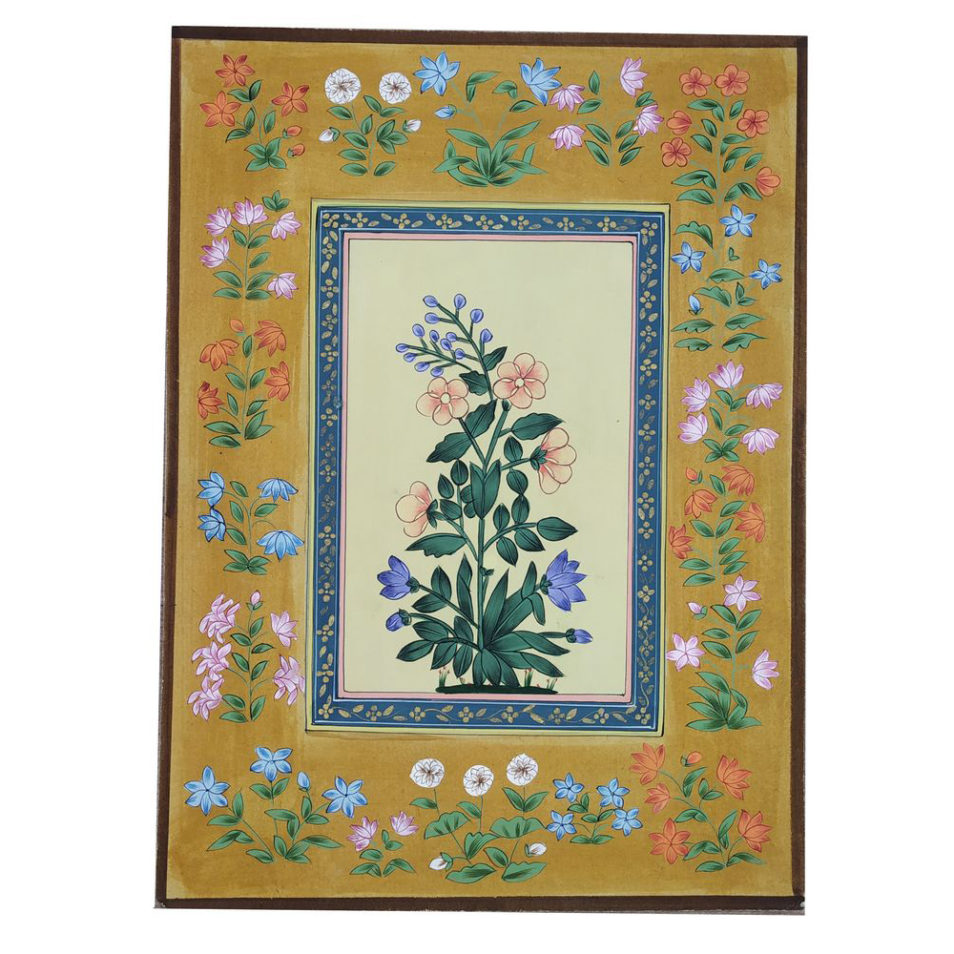 Painting Handmade Paper Flower Miniature Artwork Water color 9.5 X 13