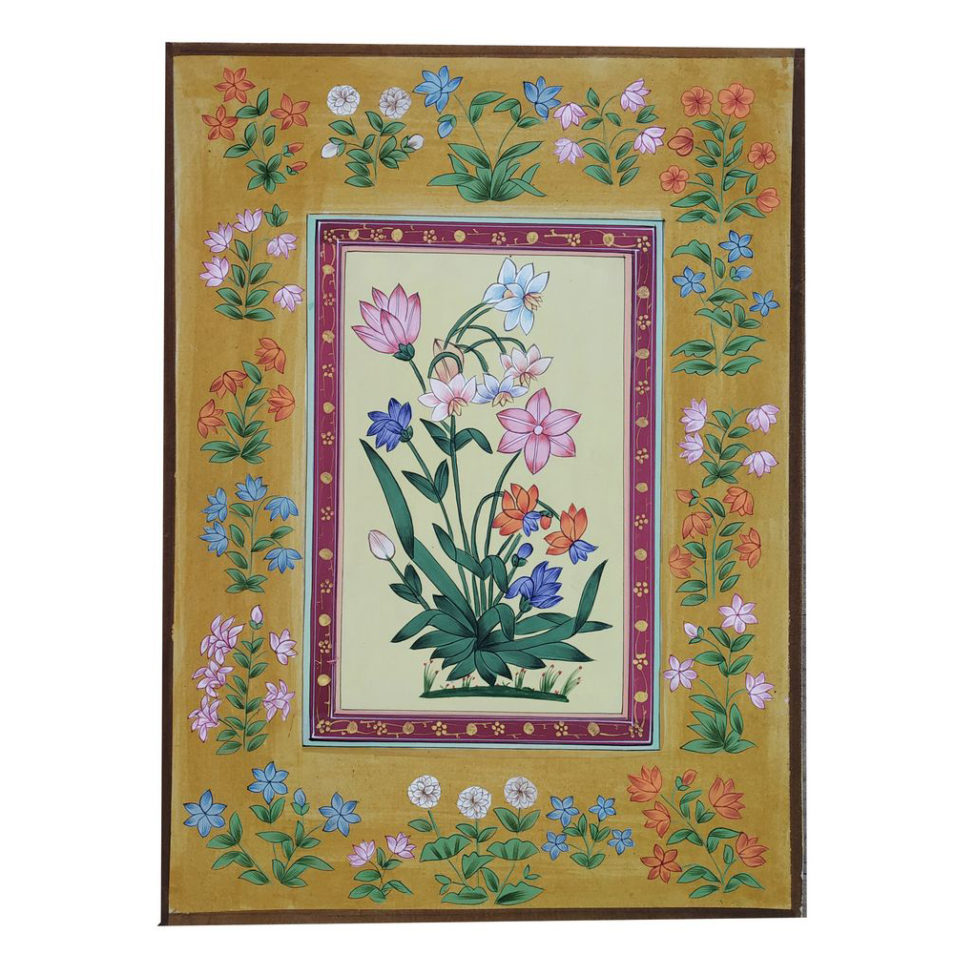 Painting Handmade Paper Flower Miniature Artwork Water color 9.5 X 13