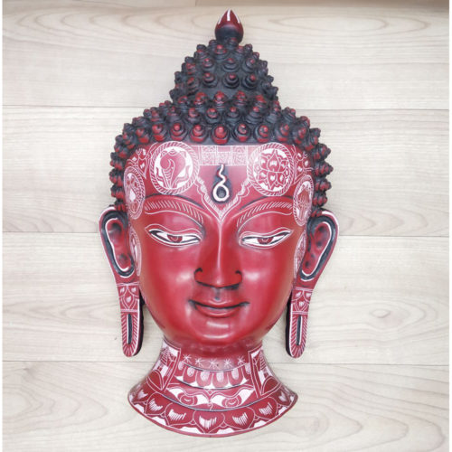Buddha Mask Wall hanging Art Sculpture painting and carving mask Decor