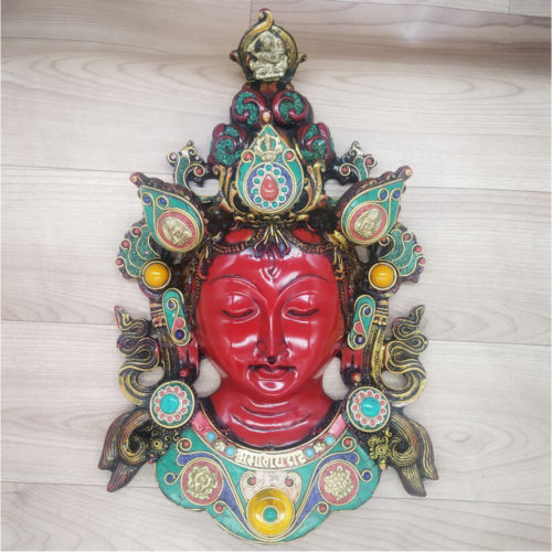 Buddha Mask with Gemstone Wall hanging Art Sculpture wall Decor