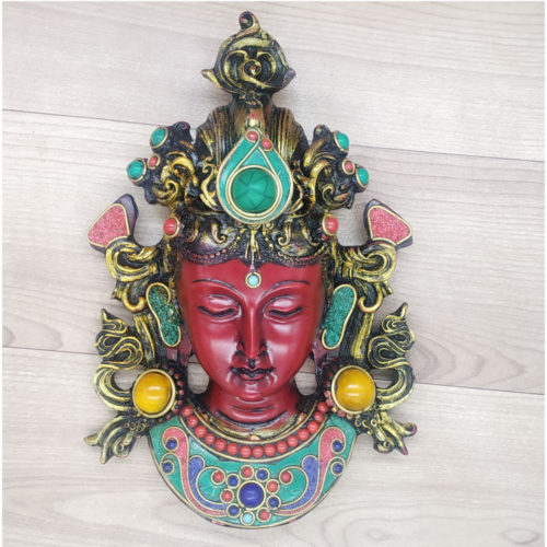 Buddha Mask with Gemstone Wall hanging Art Sculpture wall Decor
