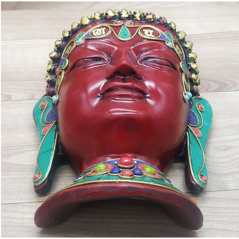 Buddha Mask with Gemstone Wall hanging Art Sculpture wall Decor